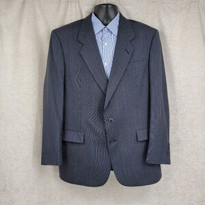 Christian Dior Monsieur Vintage Men's Classic Gray Blue Stripe Blazer Sport Coat